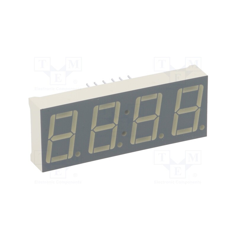1 pcs x KINGBRIGHT ELECTRONIC - CC56-21SRWA - Display: LED, 7-segment, 14mm, 0.56', No.char: 4, red, 4.7÷24mcd