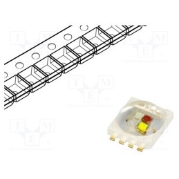 1 pcs x ProLight Opto - PC8N-5L4E-C - Power LED, RAGB, 140°, 350mA, Pmax: 5W, 9.1x7x3.1mm, 45÷52lm, Hornet