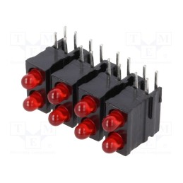 1 pcs x MENTOR - 1801.4423 - LED, in housing, red, 2.8mm, No.of diodes: 8, 20mA, 60°, 1.2÷4mcd