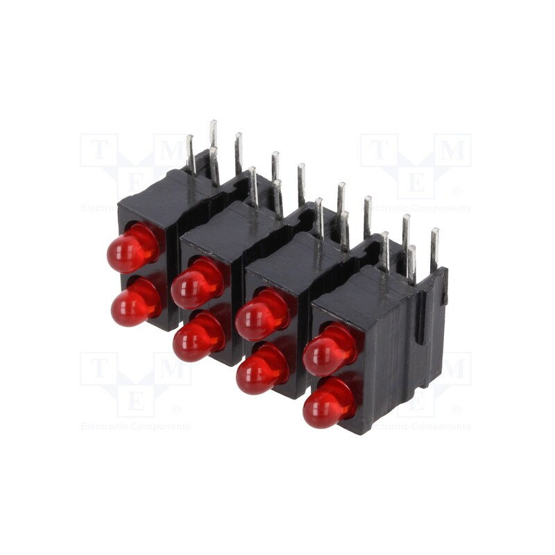 1 pcs x MENTOR - 1801.4423 - LED, in housing, red, 2.8mm, No.of diodes: 8, 20mA, 60°, 1.2÷4mcd