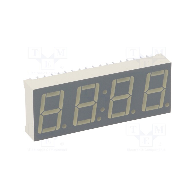 1 pcs x KINGBRIGHT ELECTRONIC - CA56-11GWA - Display: LED, 7-segment, 14mm, 0.56', No.char: 4, green, 3÷10.5mcd