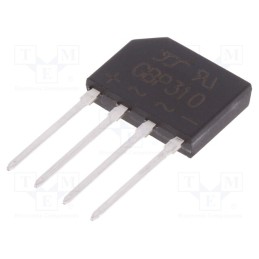 5 pcs x YANGJIE TECHNOLOGY - GBP310 - Bridge rectifier: single-phase, Urmax: 1kV, If: 3A, Ifsm: 90A, flat