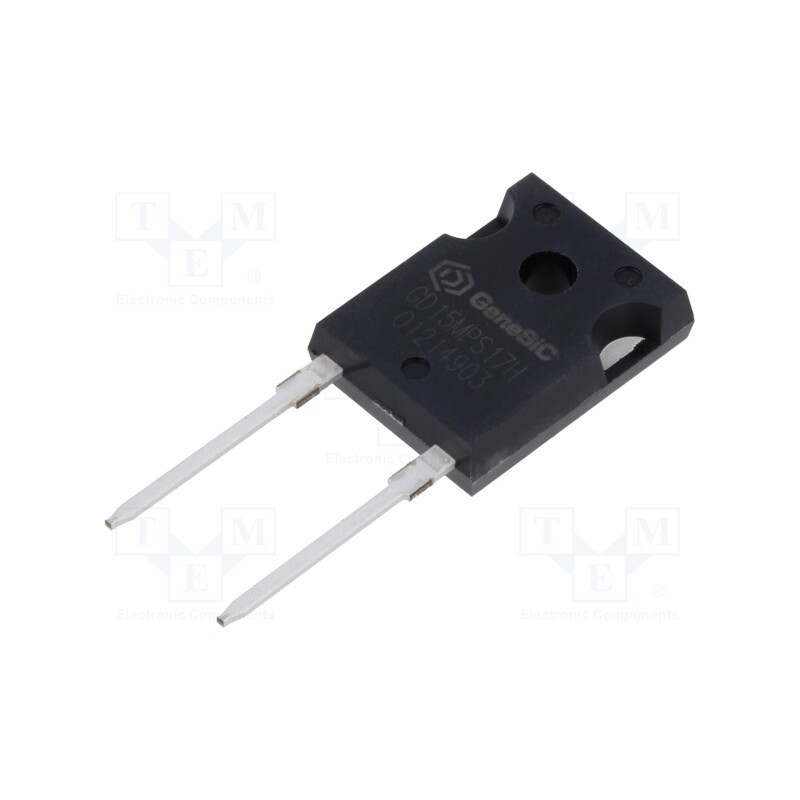 1 pcs x GeneSiC SEMICONDUCTOR - GD15MPS17H - Diode: Schottky rectifying, SiC, THT, 1.7kV, 15A, TO247-2,