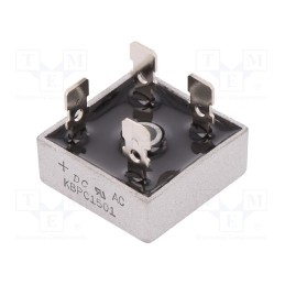 1 pcs x DC COMPONENTS - KBPC1501 - Bridge rectifier: single-phase, Urmax: 100V, If: 15A, Ifsm: 300A