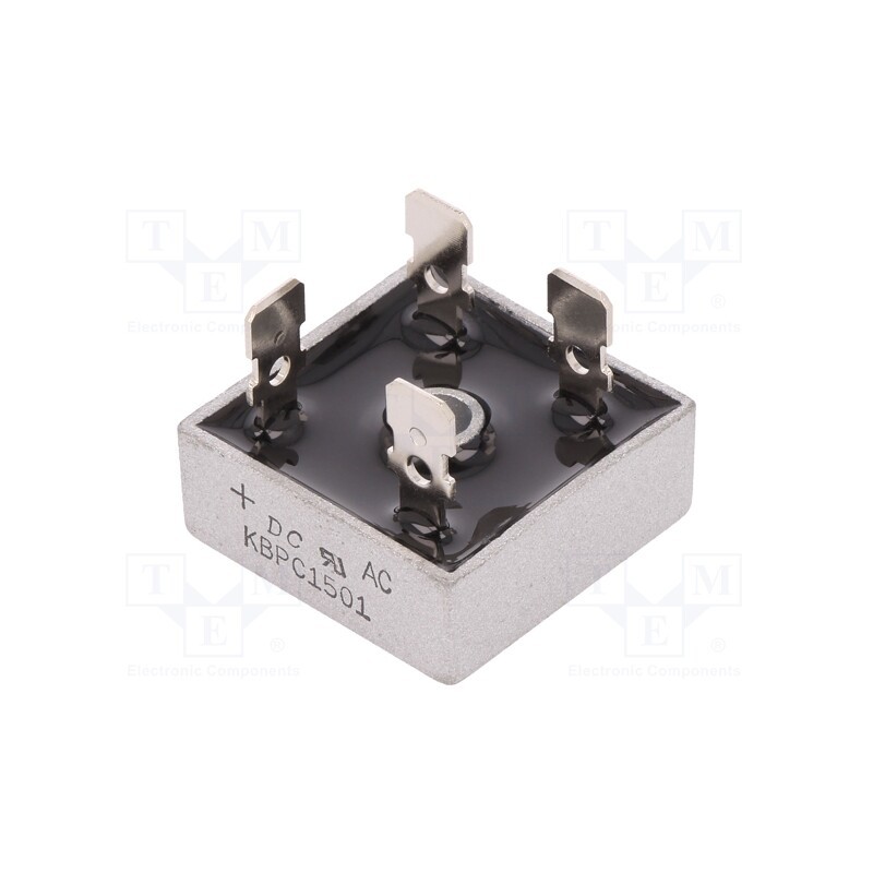1 pcs x DC COMPONENTS - KBPC1501 - Bridge rectifier: single-phase, Urmax: 100V, If: 15A, Ifsm: 300A