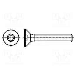 100 pcs x BOSSARD - 3061704 - Screw, M5x12, 0.8, Head: countersunk, Torx®, TX25, ISO 14581