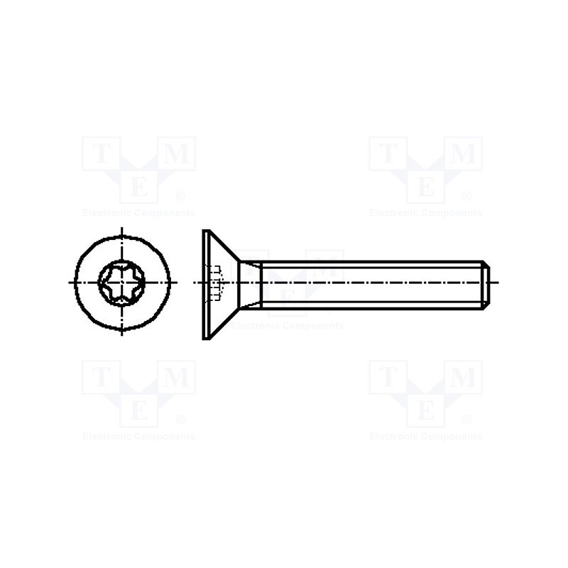 100 pcs x BOSSARD - 3061704 - Screw, M5x12, 0.8, Head: countersunk, Torx®, TX25, ISO 14581