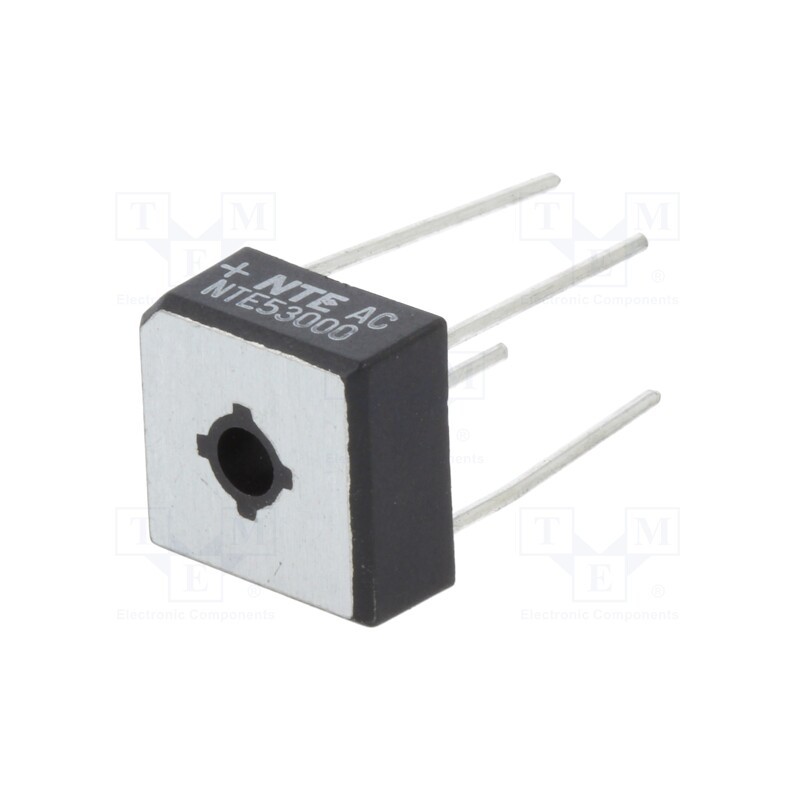 1 pcs x NTE Electronics - NTE53000 - Bridge rectifier: single-phase, Urmax: 200V, If: 10A, Ifsm: 200A
