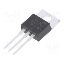 1 pcs x DIODES INCORPORATED - SBR60A100CT - Diode: Schottky rectifying, SBR®, THT, 100V, 30Ax2, TO220AB,