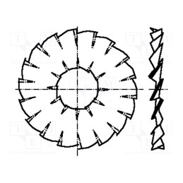 100 pcs x BOSSARD - 1278371 - Washer, internally serrated,externally serrated, M4, D15.6mm