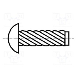 100 pcs x BOSSARD - 1259121 - Screw rivet pin, A2 stainless steel, BN 689, Ø: 2.89mm, L: 4.76mm
