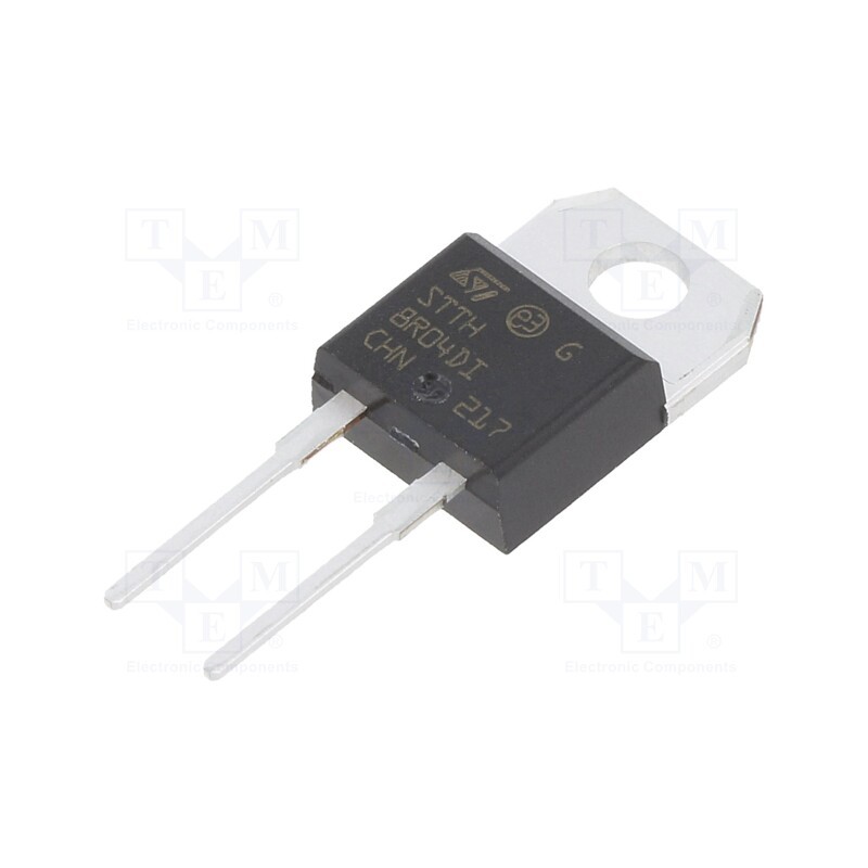 1 pcs x STMicroelectronics - STTH8R04DI - Diode: rectifying, THT, 400V, 8A, , Ifsm: 120A, TO220ACIns, 25ns