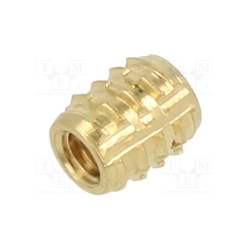 100 pcs x TAPPEX - 145M2 - Threaded insert, brass, M2, BN 37915, L: 4mm, Features: for plastic