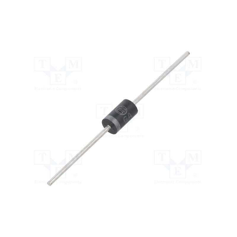 1 pcs x ONSEMI - 1N5406G - Diode: switching, THT, 600V, 3A, Ifsm: 200A, DO27, Ufmax: 1V, Ir: 50uA