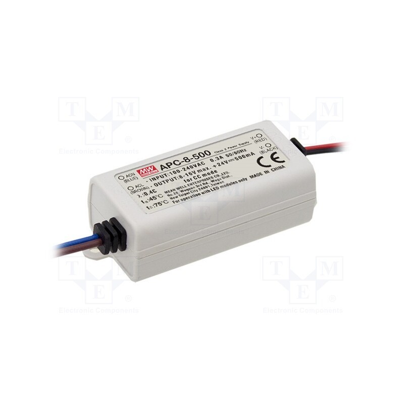 1 pcs x MEAN WELL - APC-8-700 - Power supply: switched-mode, LED, 7.7W, 5÷11VDC, 700mA, 90÷264VAC