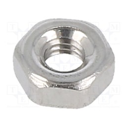 100 pcs x KRAFTBERG - M2.5/D934-A2 - Nut, hexagonal, M2,5, 0.45, A2 stainless steel, H: 2mm, 5mm, DIN 934