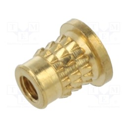 100 pcs x TAPPEX - 071M2.5 - Threaded insert, brass, M2,5, BN 37901, L: 5.2mm, MULTISERT®