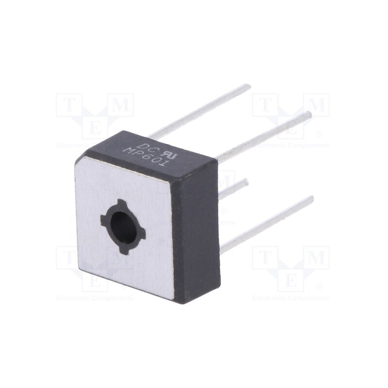 1 pcs x DC COMPONENTS - MP601 - Bridge rectifier: single-phase, Urmax: 100V, If: 6A, Ifsm: 175A