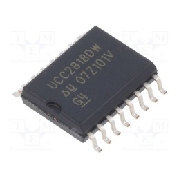 1 pcs x TEXAS INSTRUMENTS - UCC2818DW - IC: PMIC, PFC controller, SO16, -40÷85°C, Usup: 10.2÷12V, , SMPS