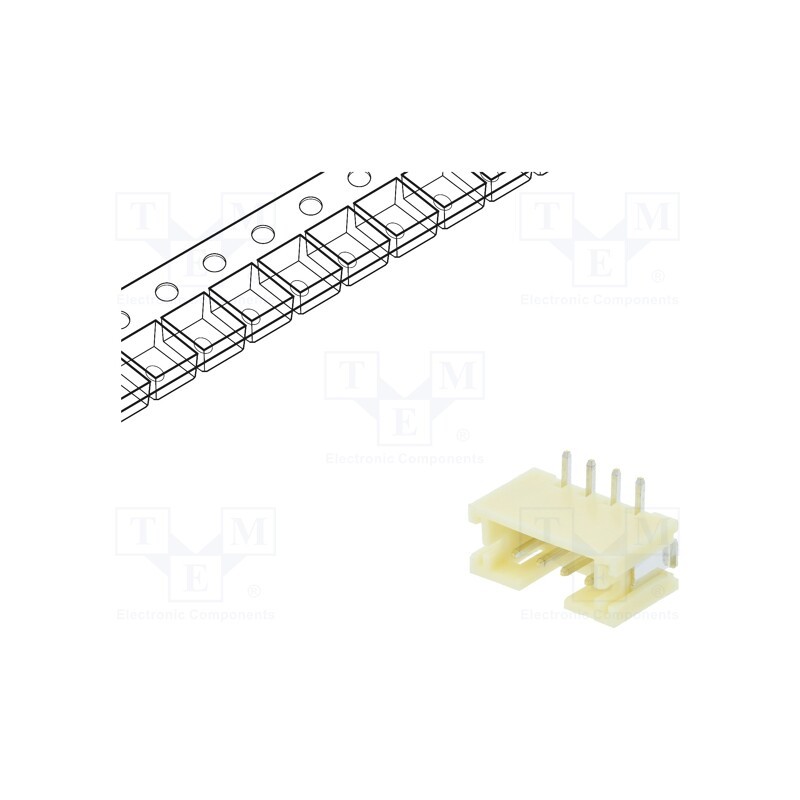 1000 pcs x JST - B4B-PH-SM4-TBT (LF)(SN) - Socket, wire-board, male, PH, 2mm, PIN: 4, pick and place, SMT, 100V