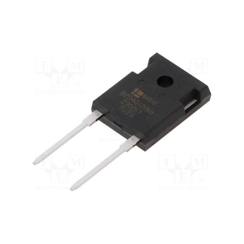 1 pcs x BASiC SEMICONDUCTOR - B2D40120H1 - Diode: Schottky rectifying, SiC, THT, 1.2kV, 40A, TO247-2,