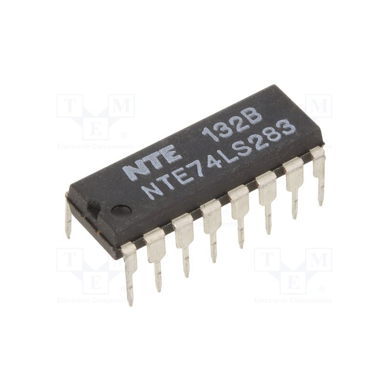 1 pcs x NTE Electronics - NTE74LS283 - IC: digital, 4bit,binary full adder, TTL, THT, DIP16