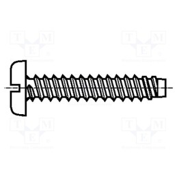 100 pcs x BOSSARD - 1374834 - Screw, for plastic, 4.2x13, Head: cheese head, slotted, 1,2mm, zinc