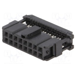 1 pcs x TE Connectivity - 1658621-3 - Plug, IDC, female, PIN: 16, IDC, for ribbon cable, 1.27mm, black