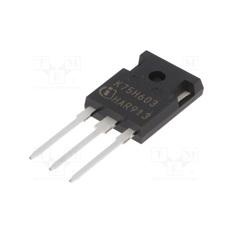 1 pcs x INFINEON TECHNOLOGIES - IKW75N60H3FKSA1 - Transistor: IGBT, 600V, 75A, 428W, TO247-3, single transistor