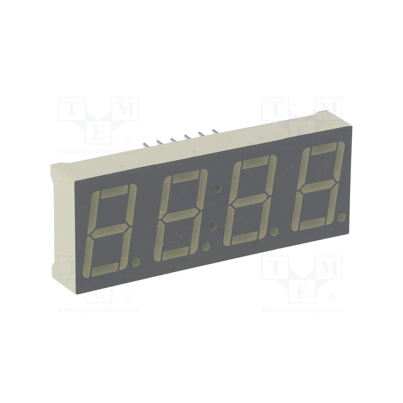 1 pcs x KINGBRIGHT ELECTRONIC - CA56-12GWA - Display: LED, 7-segment, 14mm, 0.56', No.char: 4, green, 3÷10.5mcd