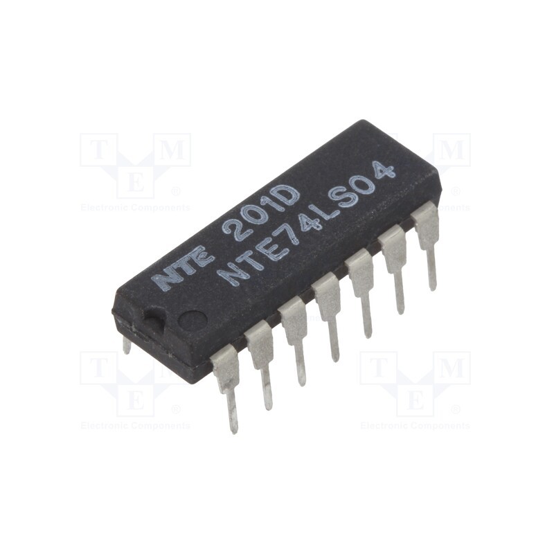 1 pcs x NTE Electronics - NTE74LS04 - IC: digital, NOT, Ch: 6, TTL, THT, DIP14