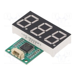 1 pcs x LUMEX - LDT-M5606RI-UR - Display: LED, 7-segment, 14.2mm, 0.56', No.char: 3, red, 12650ucd