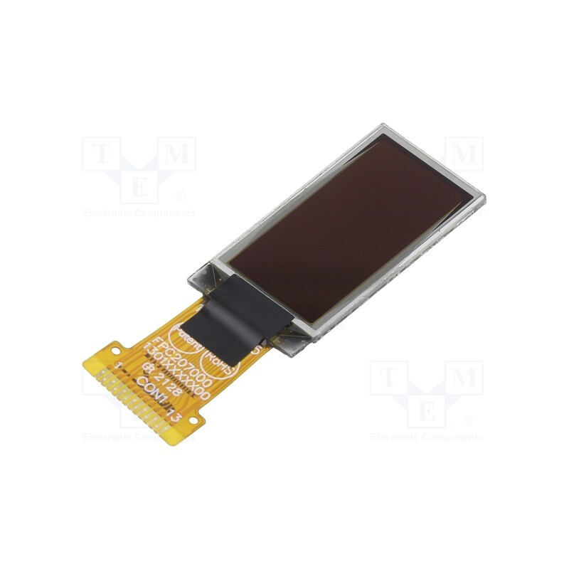 1 pcs x RAYSTAR OPTRONICS - REX064128AWPP3N0Y000 - Display: OLED, graphical, 0.96', 64x128, Dim: 14x28x1.26mm, white