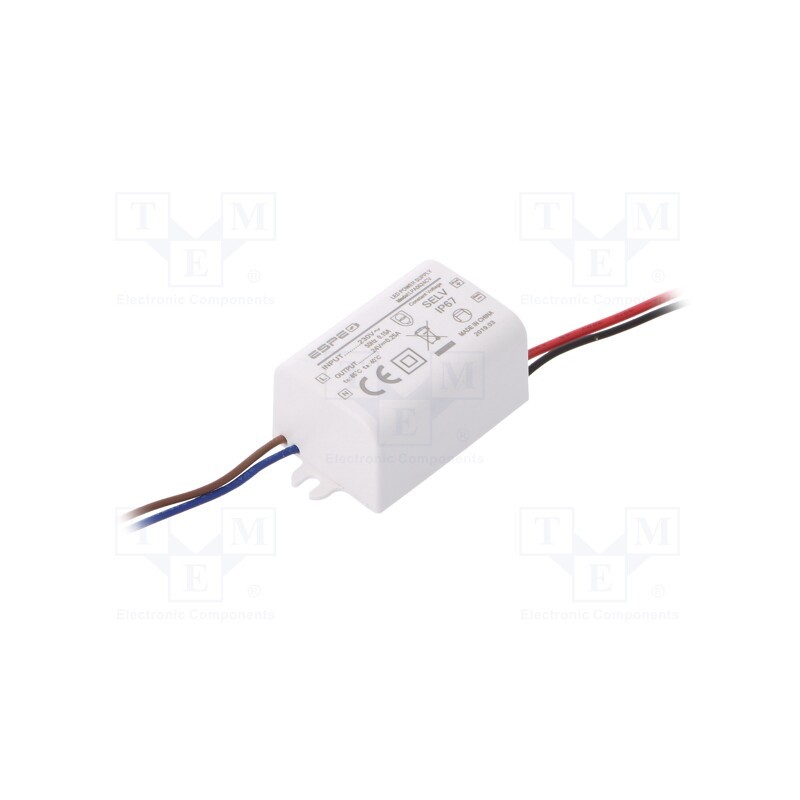 1 pcs x ESPE - LPA0624CV - Power supply: switched-mode, LED, 6W, 24VDC, 250mA, 220÷240VAC
