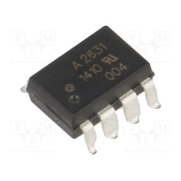 1 pcs x BROADCOM (AVAGO) - HCPL-2631-300E - Optocoupler, SMD, Ch: 2, OUT: gate, Uinsul: 1kV, 10Mbps, Uce: 7V