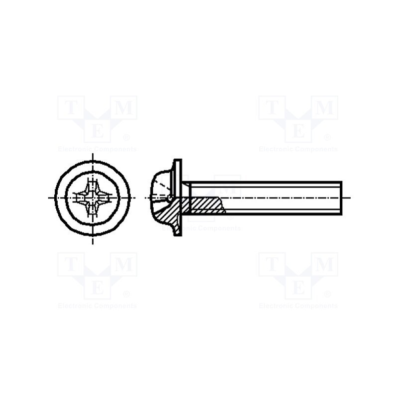 100 pcs x BOSSARD - 3059871 - Screw, with flange, M4x25, 0.7, Head: button, Phillips, PH2
