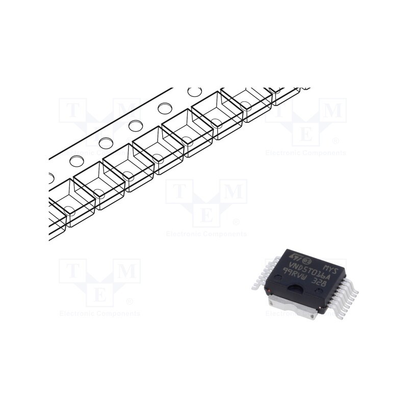 1 pcs x STMicroelectronics - VND5T016ASPTR-E - IC: power switch, high-side, 70A, PowerSO16, 8÷36V,