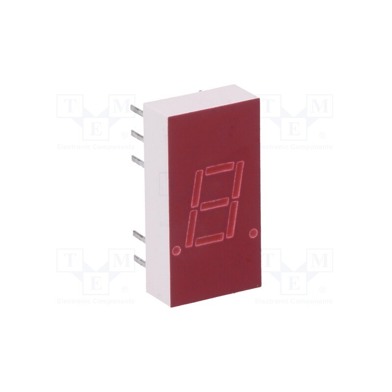 1 pcs x BROADCOM (AVAGO) - 5082-7610 - Display: LED, 7-segment, 7.6mm, 0.3', No.char: 1, red, 0.34÷0.8mcd
