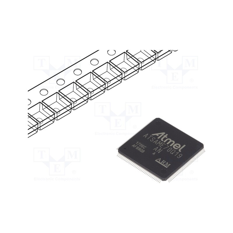 1 pcs x MICROCHIP TECHNOLOGY - ATSAME70Q19A-AN - IC: ARM microcontroller, LQFP144, 1.62÷3.6VDC, Ext.inter: 114
