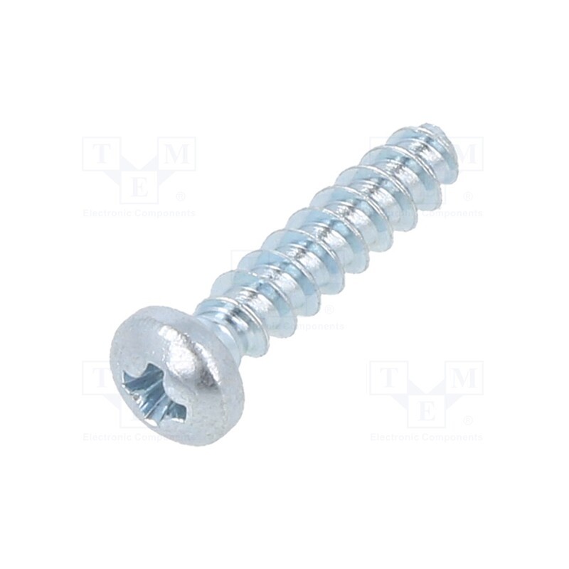 100 pcs x BOSSARD - B30X14/BN13577 - Screw, for plastic, 3x14, Head: button, Phillips, PH1, steel, zinc