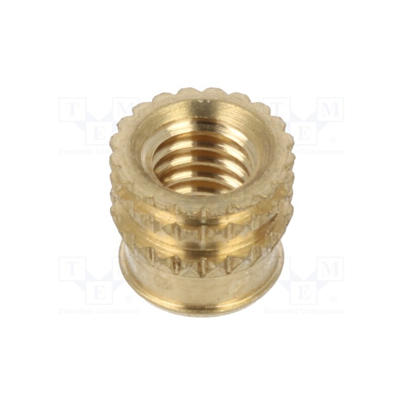 100 pcs x TAPPEX - 002M4 - Threaded insert, brass, M4, BN 37885, L: 5.6mm, MULTISERT®