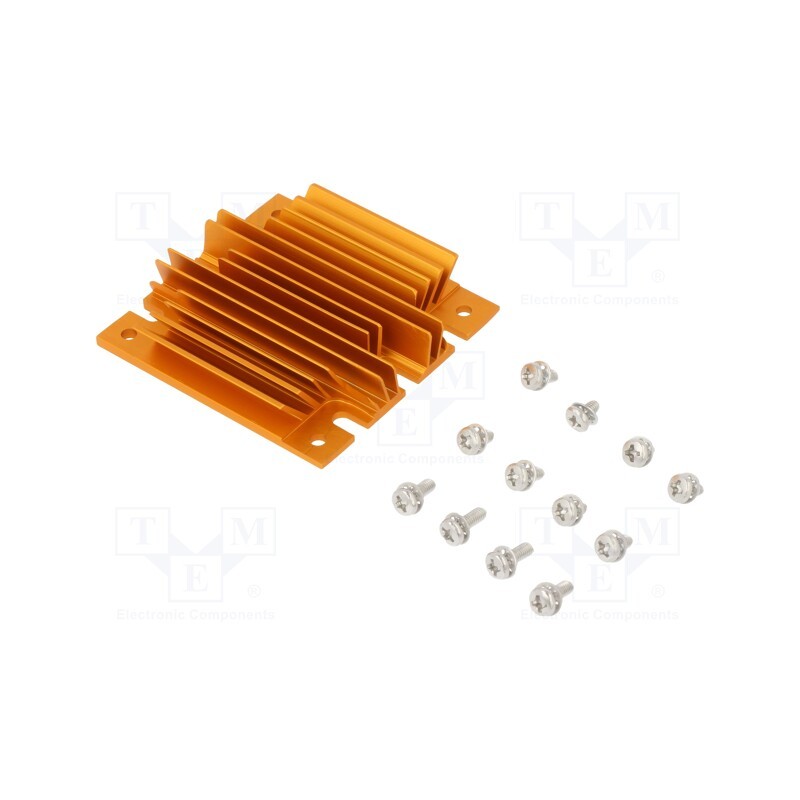 1 pcs x Advanced Thermal Solutions - ATS-1104-C1-R0 - Heatsink: extruded, grilled, BGA, golden, L: 61mm, W: 58mm, H: 11.4mm