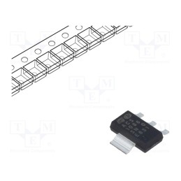 3 pcs x STMicroelectronics - ACS108-6SN-TR - Thyristor: AC switch, 600V, Ifmax: 0.8A, Igt: 10mA, SOT223, SMD, ASD™