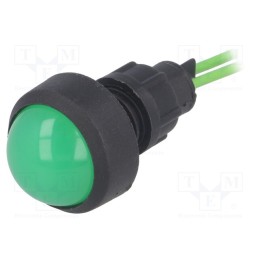 1 pcs x ELPROD - LKD220-G - Indicator: LED, prominent, green, 230VAC, Ø13mm, IP20, leads 300mm