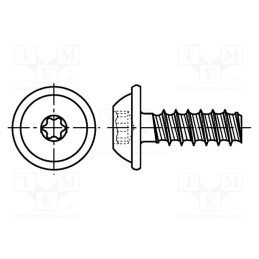 100 pcs x BOSSARD - 3205516 - Screw, for plastic, with flange, 4x12, Head: button, Torx®, TX20