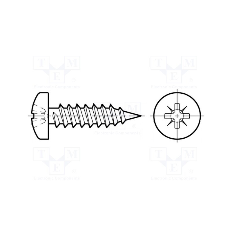 100 pcs x BOSSARD - 3061516 - Screw, 2.2x13, Head: cheese head, Pozidriv, PZ1, ISO 7049, BN 13259