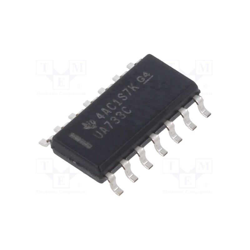 1 pcs x TEXAS INSTRUMENTS - UA733CD - IC: video amplifier, programmable gain, 6VDC, Ch: 2, SO14, 3.6mA