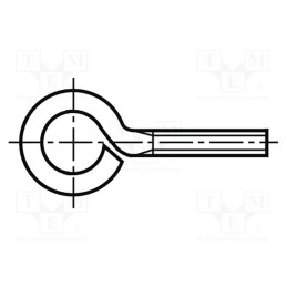 100 pcs x BOSSARD - 1387030 - Hook, ring, M5x15, 0.8, steel, zinc, 8mm