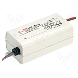 1 pcs x MEAN WELL - APV-16-24 - Power supply: switched-mode, LED, 16W, 24VDC, 0.67A, 90÷264VAC