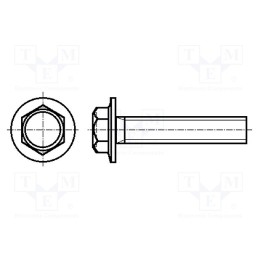100 pcs x BOSSARD - 1346229 - Screw, with flange, M6x12, 1, Head: hexagonal, steel, zinc